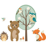 Stickers animaux de la fort et l'arbre enchant