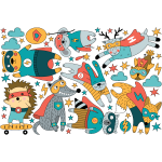 Stickers animaux super hros de la fort