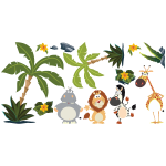 Sticker animaux dans la jungle