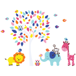 Stickers animaux agrables de la jungle