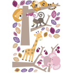 Stickers animaux de la jungle amis pour la vie