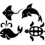 Sticker animaux marins design Sticker animaux marins design