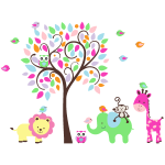 Stickers animaux marrants de la jungle