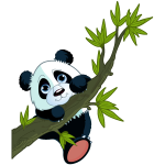 Sticker animal panda perch