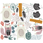 Stickers animaux scandinaves de la fort