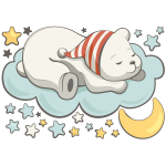 Stickers animaux scandinaves l'ourson fait dodo Stickers animaux scandinaves l'ourson fait dodo