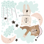 Stickers animaux scandinaves oursons dans les étoiles Stickers animaux scandinaves oursons dans les étoiles