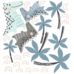 Stickers animaux scandinaves univers des dinosaures