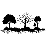 Sticker les arbres et leurs enracinements
