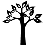 Sticker arbre avec grandes feuilles