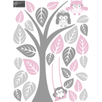 Stickers arbre magique et hiboux en heureux Stickers arbre magique et hiboux en heureux