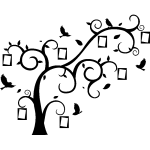 Sticker arbre, oiseaux et cadres Sticker arbre, oiseaux et cadres