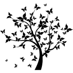 Sticker arbre  papillons