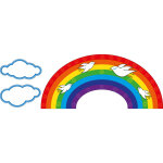 Stickers arc - en - ciel et oiseaux