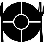 Sticker ardoise assiette, couteau et fourchette