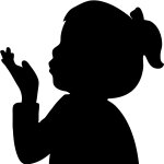 Sticker ardoise bisous de petite fille