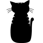 Sticker ardoise caricature chat