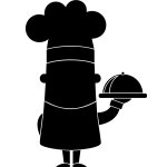 Sticker ardoise caricature chef de cuisine