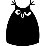 Sticker ardoise caricature hibou