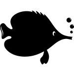 Sticker ardoise caricature poisson