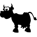 Sticker ardoise caricature d'une vache