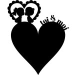 Sticker ardoise coeur toi & moi