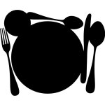Sticker ardoise cuillres, couteau, fourchette et assiette