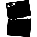 Sticker ardoise epingle et papier déchiré Sticker ardoise epingle et papier déchiré
