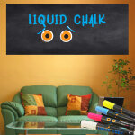 Sticker ardoise gante 200x60 cm et 4 craies liquides