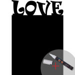 Sticker ardoise love + craie liquide blanche