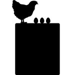 Sticker ardoise poule avec ses oeufs