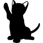 Sticker ardoise silhouette chaton