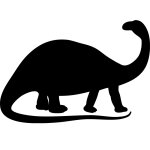 Sticker ardoise silhouette dinosaure