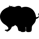Sticker ardoise silhouette lphant
