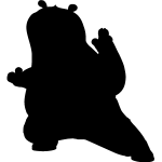 Sticker ardoise silhouette kung - fu panda
