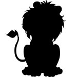 Sticker ardoise silhouette lion