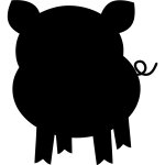 Sticker ardoise silhouette petit cochon