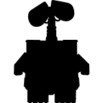 Sticker ardoise silhouette robot