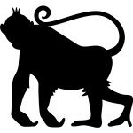 Sticker ardoise silhouette singe