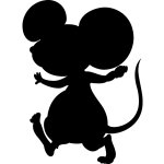 Sticker ardoise silhouette souris i