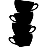 Sticker ardoise la tour de tasses