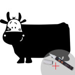Sticker ardoise une vache souriante + craie liquide blanche
