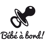 Sticker auto bb  bord et sa ttine