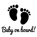 Sticker auto empreintes de pieds baby on board