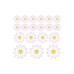 Sticker auto fleurs marguerites