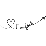 Sticker avion trace de new york Sticker avion trace de new york