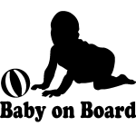 Sticker baby on board bébé avec un ballon Sticker baby on board bébé avec un ballon