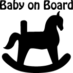 Sticker baby on board cheval de bois Sticker baby on board cheval de bois