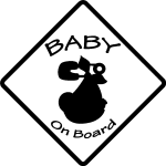 Sticker baby on board design couche bb