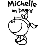 Sticker baby on board personnalisable fille